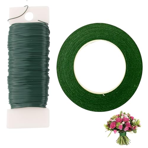Immagine prodotto: GWAWG Kit di nastri verdi per composizioni floreali Accessori per la composizione floreale fai da te Fili per la creazione di ghirlande (17,78 pollici e 10,63 pollici)