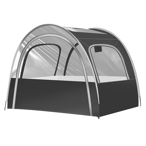 Camping & Sports Tent, 82x59x65 in, 3-4 Person PVC Tunnel Tent, Weatherproof Sunshade, No Condensation, Spacious Interior, Ultra Visibility for Sports Events Camping Fishing Cheering