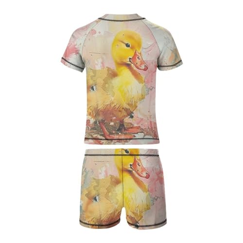 Yellow DucklingChildren's Casual Swimsuit Set - Simple and Versatile3