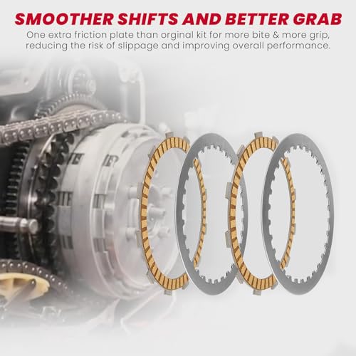 Image of Twin Cam Extra Plate Friction Steel Clutch Kit compatible with Harley Softail Touring Dyna Trike Twin Cam models 98-17, Evolution 1340 models 1998-1999 Replace of P /N 37980-10, 307-30-10013