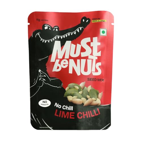 Image of Must Be Nuts No Chill Lime Chilli Seed Mix | 11g Protein | Pack of 5 | Pumpkin Seeds, Watermelon Seeds, Sunflower Seeds & Sesame Seeds with Lime Chilli Seasoning