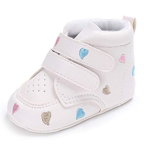 Zapatos de Bebe, Infantil Recién Nacidos Bebé Niños Niñas corazón Bordado Zapatos Zapatillas Antideslizantes Sneaker Zapatitos Primeros Pasos