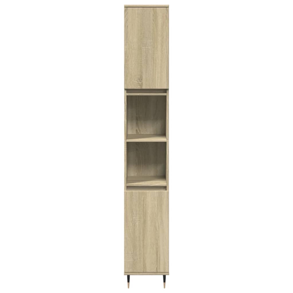 vidaXL Armario de baño Madera contrachapada Roble Sonoma 30x30x190 cm, Armario de Almacenamiento de baño, Unidad de Almacenamiento de baño, Mueble de baño de Piso
