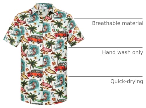 Image of Yoimira Hawaiian Shirts for Men, Print Mens Casual Short Sleeve Button Down Shirts Floral Aloha Beach Shirt