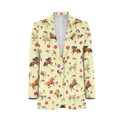 Men's Casual Blazer One Button Long Sleeve Blazer Suit Jackets Slim Fit Sports Coats with Pocket S-5XL