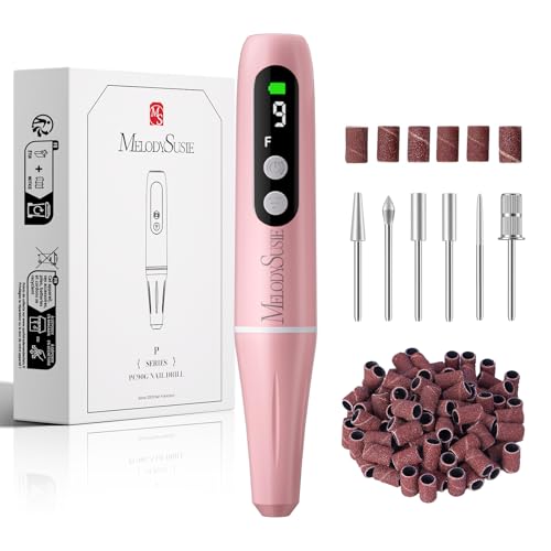 MelodySusie PC90G Ponceuse pour Ongles, Ponceuse Ongle Rechargeable 20000 tr/min, Lime à Ongle Electrique Sans Fil avec affichage LED, Portable Kit de...