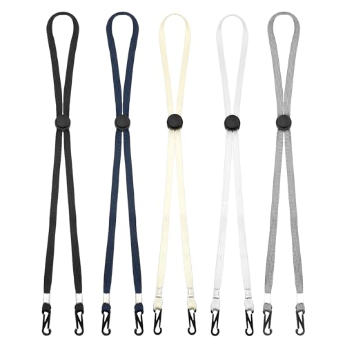 Juxiamal 5 PCS Adjustable Hat Straps Windproof Sturdy Bucket Hat Strap Clip on Removable Cowboy Chin Straps for Golfing, Fishing, Hiking, Camping - 5 Colors