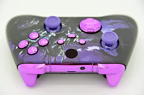 Image of Hand Airbrushed Fade Custom Controller Compatible with Series X /S & One (Series X /S Purple Knight W /Purple Chrome Inserts)