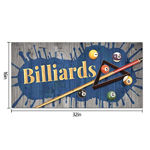 Simiwow Billiards Picture Pool Room Wall Decor - Boys Bedroom Club Room Billiards Decor Prints Playroom Canvas Wall Arts Framed 16"X32" #TOP5
