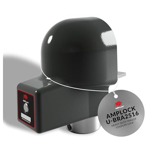 AMPLOCK U-BRA2516 | Heavy Duty 2-5/16" Ball Coupler Lock | Patented 2-Parts Trailer Lock | Fits ONLY 2-5/16" Coupler with Round Edge Design/Sleeve-Lock Design/Coupler with Collar Lock Design