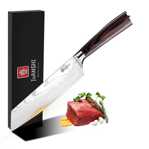 JUANSHI® Chopper 20,5 cm Klingenlänge Tranchiermesser Scharfes Kiritsuke-Messer Scharfes Fleisch-Gemüse-Küchenmesser aus rostfreiem Stahl,...
