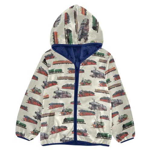 Image of Boys Fleece Jacket Hooded Autumn Winter Long Sleeve Thick Warm Outerwear;3-10 Years Kids Cute Fuzzy Jacket