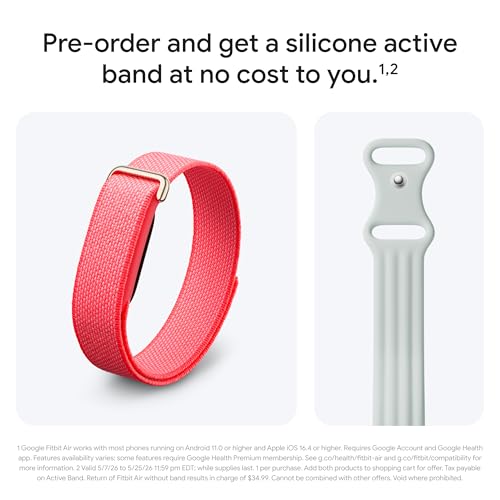 Image of Google Fitbit Air - Berry with Small Fog Active Band Bundle