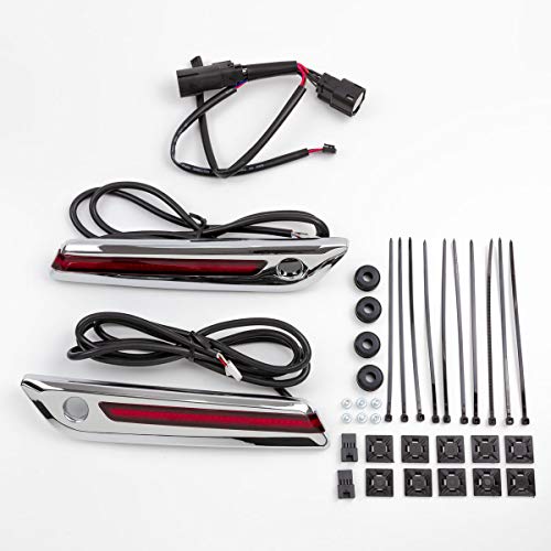 Ciro LED Lighted Saddlebag Hinge Covers Chrome con lente roja miniatura 1