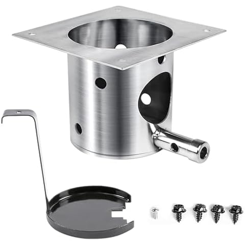 QuliMetal 304 Stainless Steel Fire Burn Pot Replacement Parts for Traeger and Pit Boss Pellet Grills, Durable Firepot with Ash Remover, Screws and Fuse Cover