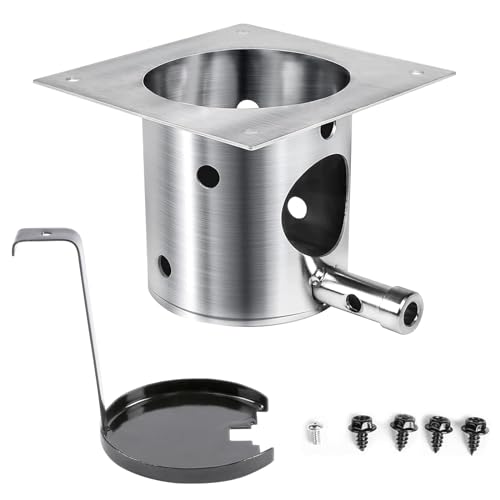 304 Stainless Steel Fire Burn Pot Replacement Parts for Traeger Pit Boss Pellet Grills Pellet Grill Replacement Parts for Traeger Pro 22/34 Camp Chef Z Grills Fire Pot with Ash Remover & Screws