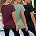 SUNBS Womens Summer Tops Short Sleeve T-Shirts Fashion 3 Pack Basic Tees Comfy Clothes Workout Casual Vacation Outfits 2026 RedGreenBlack L