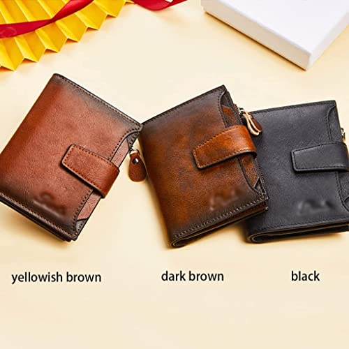LIOONS Wallet Women's Leather Wallet Vintage Portable Card Holder Simple Coin Purses 18 Card Slots Unisex Coins Pocket Tear-Resistant4