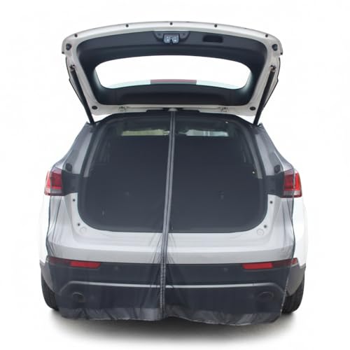 Image of STHIRA Car Tailgate Mesh Screen for SUV Van, Breathable Magnetic Car Screen for Tail Gate Hatch Camping Gear Accessories, Quick Set Up with Hook Strap Portable Camping Road Trip Essential