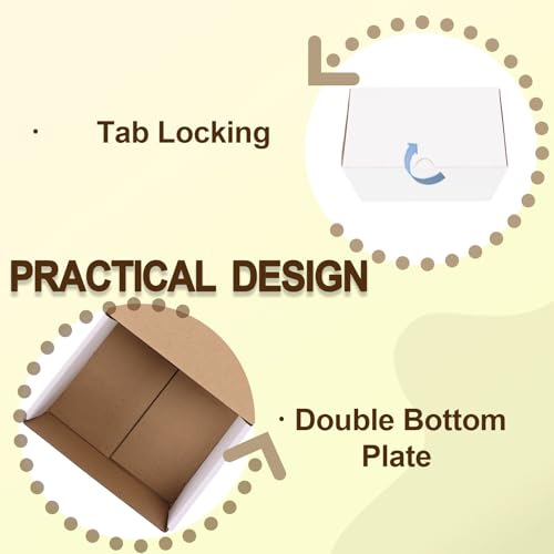 Image of WIFTREY 7x5x4 Small Shipping Boxes Set of 40, White Corrugated Cardboard Box Shipping Box for Packaging Small Business, Moving, Mailing