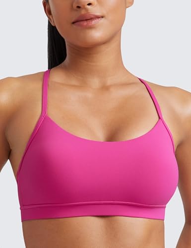Image of CRZ YOGA Butterluxe Y Back Sports Bras | Light Support, Removable Pads, Yoga, Extremely Soft, Scoop Neck, Spaghetti Strap, for Women