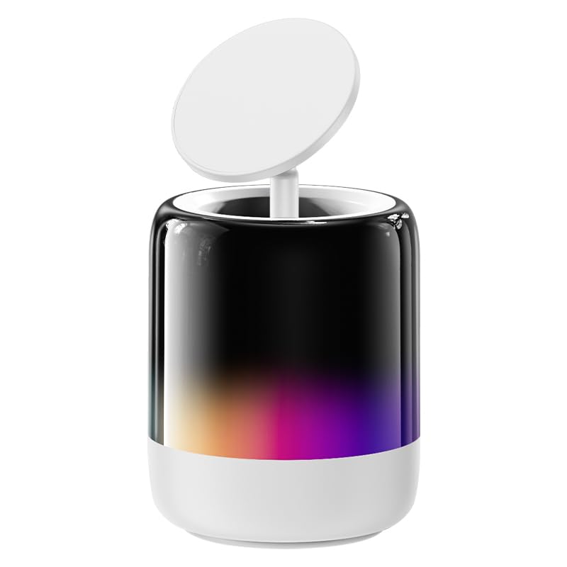 Altavoz Bluetooth recargable de sonido envolvente dual y soporte para smartphone integrado