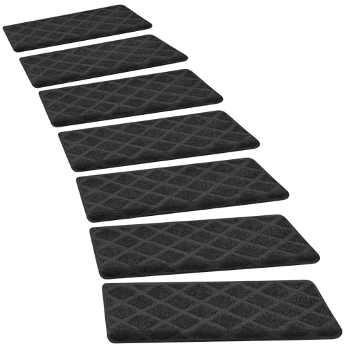 PURE ERA Bullnose Carpet Stair Treads for Wooden Steps Indoor 14 Pcs