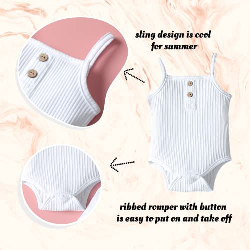 Infant Baby Girl Clothes Sleeveless Romper Bodysuit Tops & Flared Bell Bottom Pants Solid Color Newborn Summer Outfits Sets 6-9M #TOP3