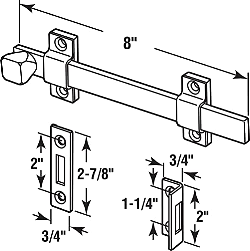 Prime-Line MP4914 Surface Bolt, Heavy Duty Construction, Brushed Chrome Finish
