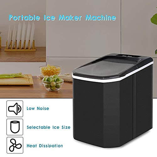 MHGD Eismaschine Theke, 26 lbs EIS in 24 Stunden Tragbare Eismaschine 9 Eiswürfel fertig in 8 Minuten LED-Anzeige… – Bild 4