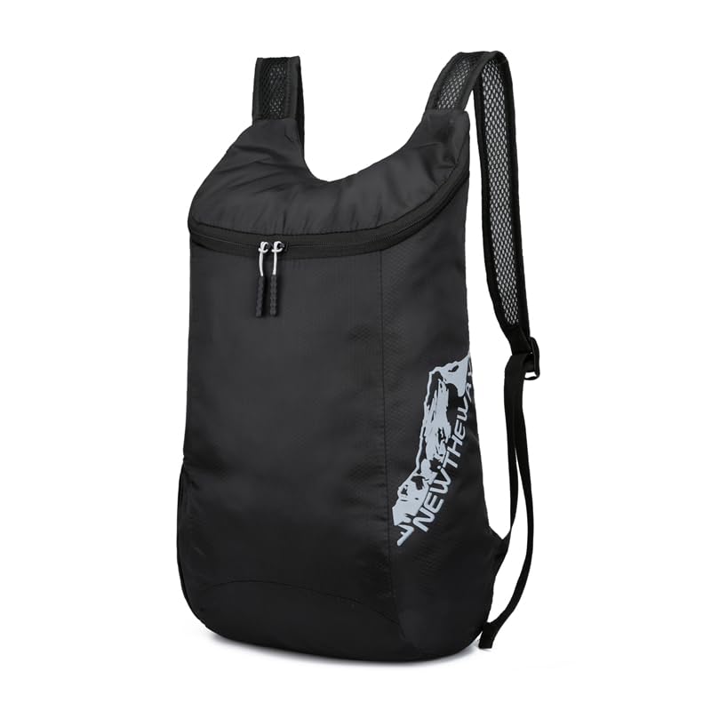 Mochila 20L Leve e Anti-Respingos para Trilhas, Academia e Dia a Dia com Organização (preto)