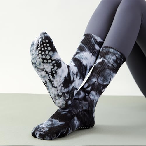 Grip Socks Pilates for Women- Cute Pilates Socks- Tie Dye Non Slip Grippy Sock Woman for Yoga Barre Dance4