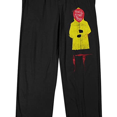 Bioworld It Movie 2017 You'll Float Too Men's Black Sleep Pajama Pants2