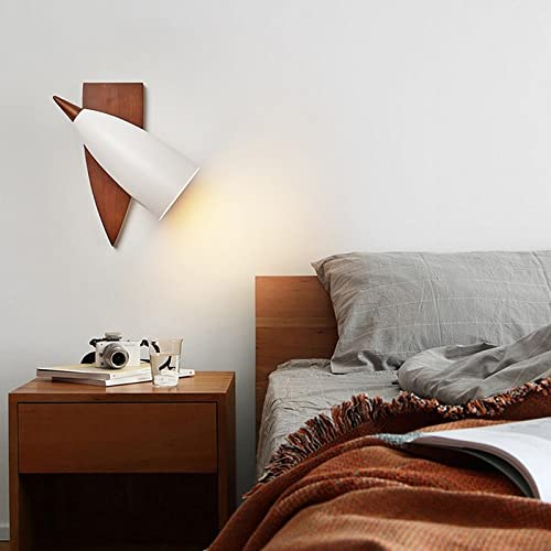 Aplique de pared madera nogal AHLOKI con luz de lectura LED regulable para dormitorio cabecero 6