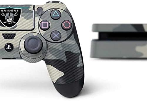 Skinit Decal Gaming Skin Compatible with PS4 Slim Bundle - Officially Licensed NFL Las Vegas Raiders Camo Design
