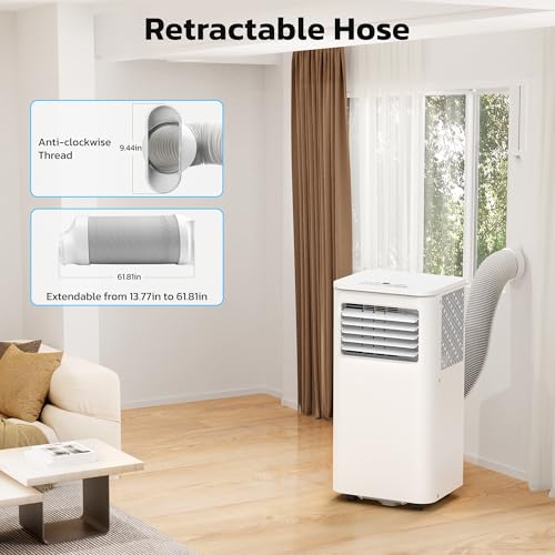ZAFRO 8,000 BTU Portable Air Conditioners, 4 Modes Portable AC Unit Built-in Cool/Dehumidifier/Fan/Sleep, 24Hrs Timer, for Bedroom/Indoor Rooms, White by ZAFRO - Image 5