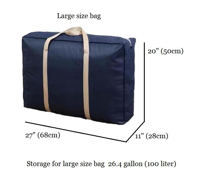 Duffel Bag 2PCS Oxford Cloth Color Navy Blue Set of 2 Pieces Luggage Bag (Large)2