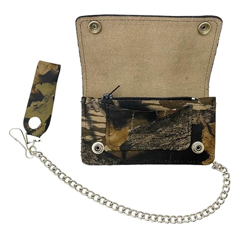 Leather Unlimited Camouflage Trucker Wallets with Chain