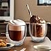 YMMIND Set of 4 Double Walled Glass Coffee Mugs 8 Ounces Insulated Layer Coffee Cups Borosilicate Glass Espresso Cup for Hot Beverage,Cappuccino,Tea,Latte,Wine,Microwave Safe