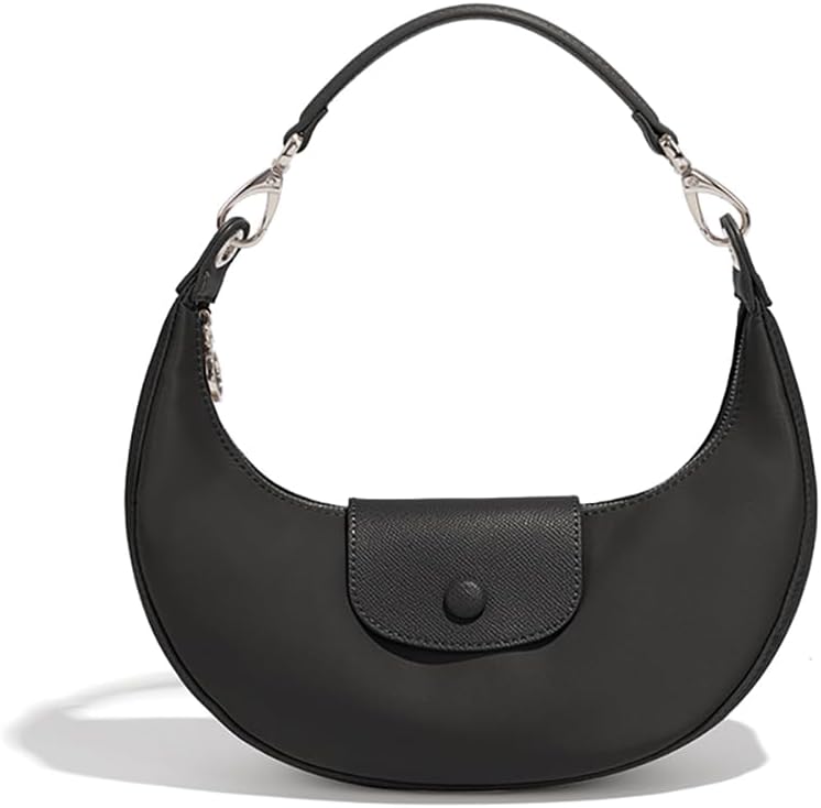 Covelin Modern Crescent Moon Hobo Bag - Lightweight Nylon Shoulder Bag for Women
