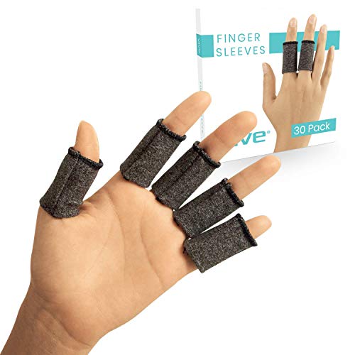 Vive Finger Sleeve Protectors (30 Pack) Thumb Support Brace for