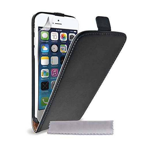 Caseflex iPhone 6 Case Black Split Leather Flip Cover