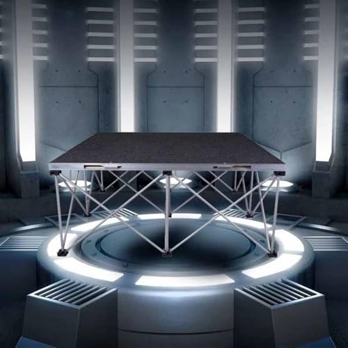 Plataforma de escenario portátil, plataforma modular plegable de aluminio para eventos, cubierta de entretenimiento compacta para bodas y batería