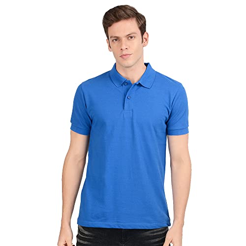 Image of AWG ALL WEATHER GEAR Men's Regular Fit Half Sleeve Cotton Polo T-Shirt Royal