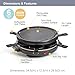 Quest Electric Raclette Grill/Indoor 6 Person Grill/Removable Non-Stick Plate / 6 Steel Grilling Pans/Cool Touch Handles / 800W (35900)