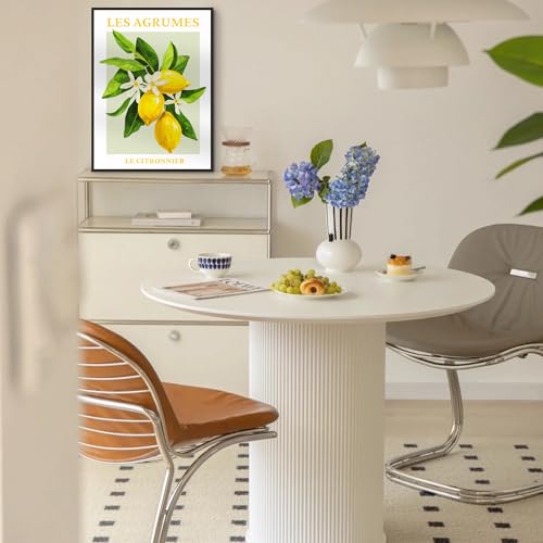 SERIMINO Fruit Botanical Wall Art for Kitchen, Lemon Prints Framed Canvas Wall Decor for Floral Dining Room Farmhouse, Watercolor Paintings Room Decor Aesthetic 3 Piece Set, 20"X28"