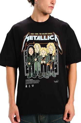 Image of BONKERS Metallica Black Golden Chaos Oversized T-Shirt