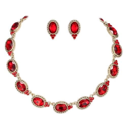Pendientes y gargantilla de estilo victoriano ovalado para regalar en Halloween