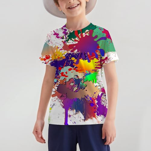 Image of Hgvoetty Boys Girls Graphic T-Shirts Kid 3D Casual Tops Tees for 6-16 Years | Youth Novelty Shirts, Bright Eye-Catching Design, Lightweight and Soft Material, Suit for Daily Sport, Party and School Wear