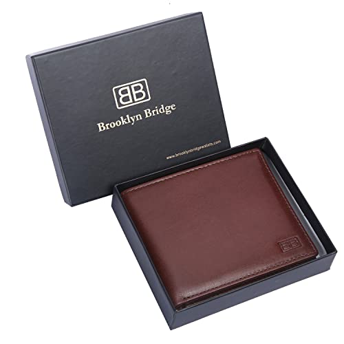 Image of Brooklyn Bridge Timeless Appeal, Maximum Security Leather Bifold Wallet - A Stylish RFID-Protected Card Holder for Men & Women